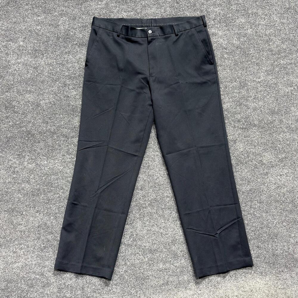 VanHeusen Studio Pants Mens 36x29 Blue Flat Front Dress Slacks Business